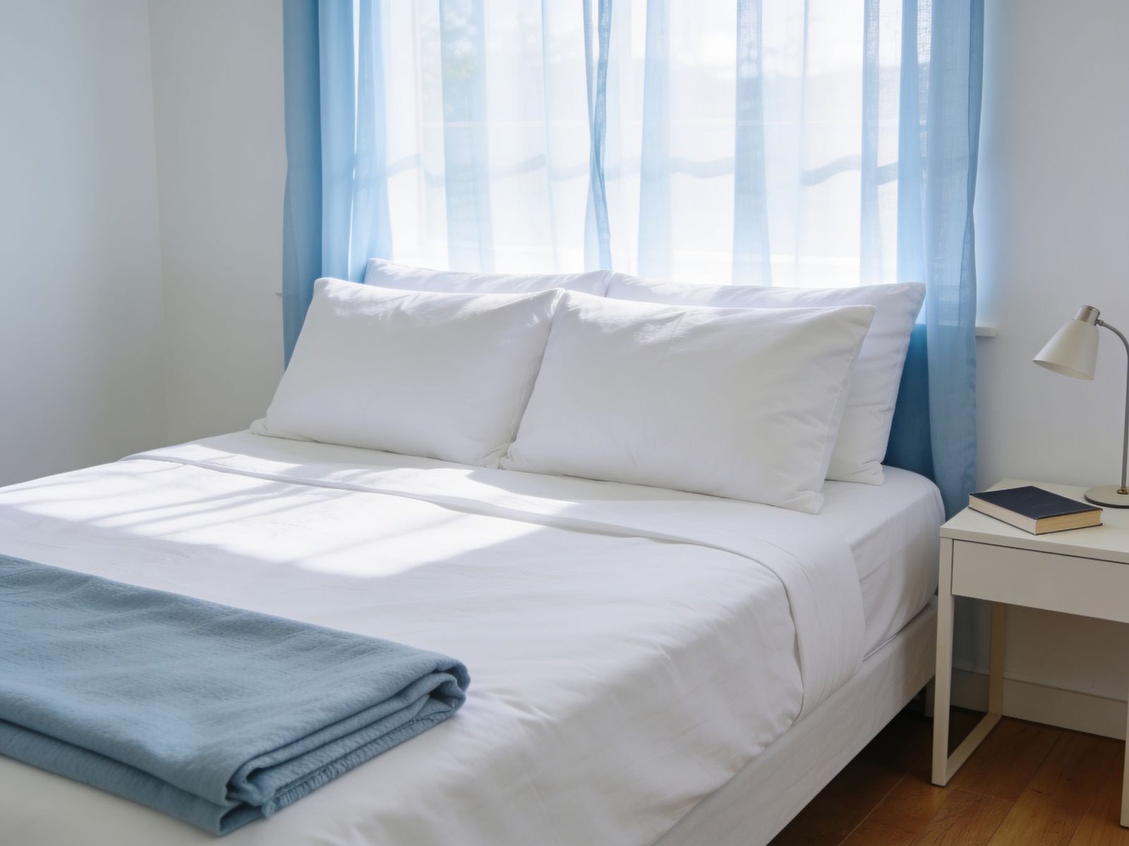 Freshly made bed